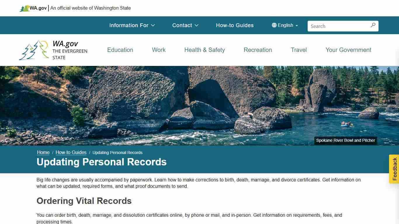 Updating Personal Records | WA.gov