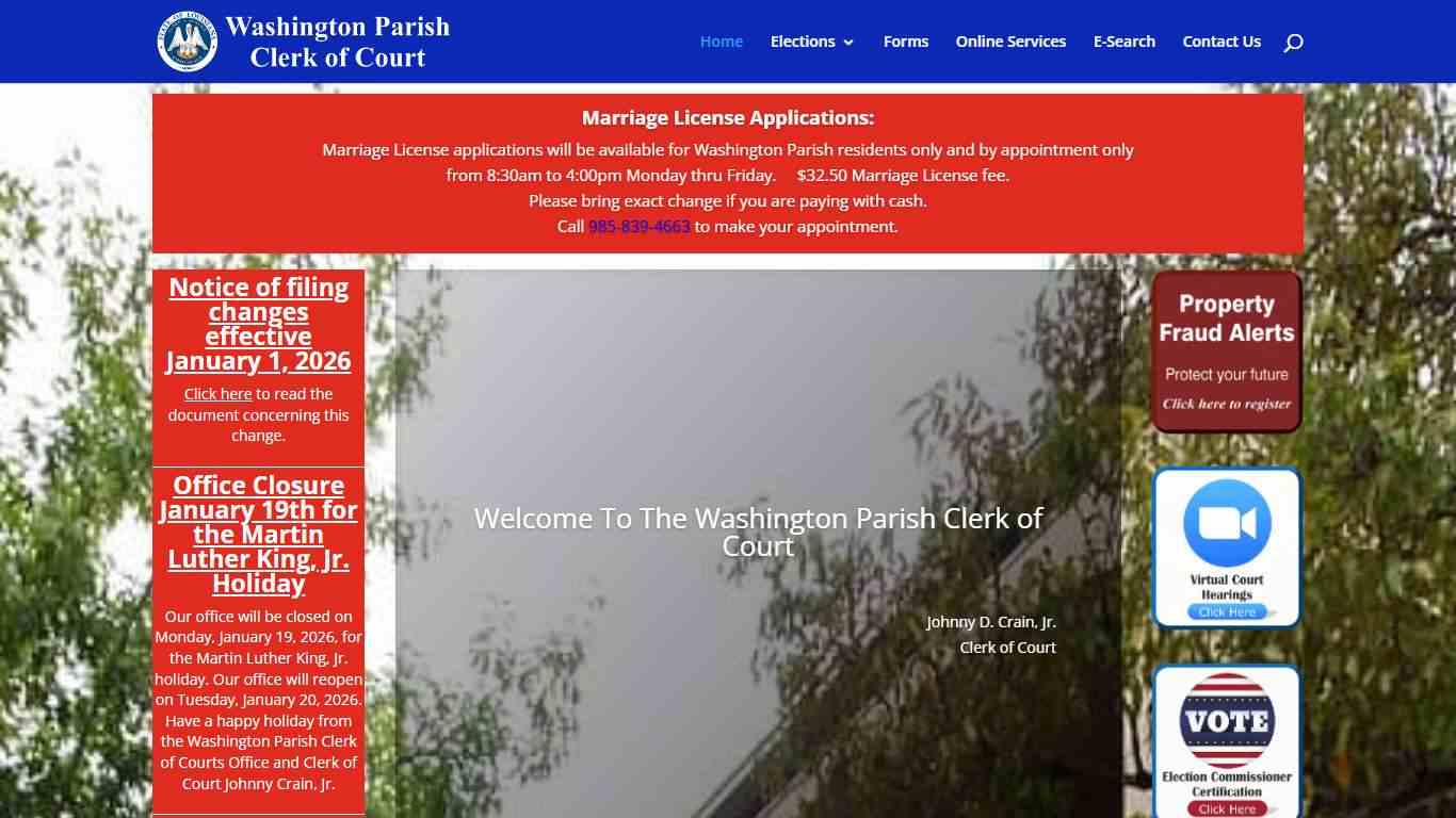 Washington Parish Clerk of Court | Washington Parish Clerk of Court