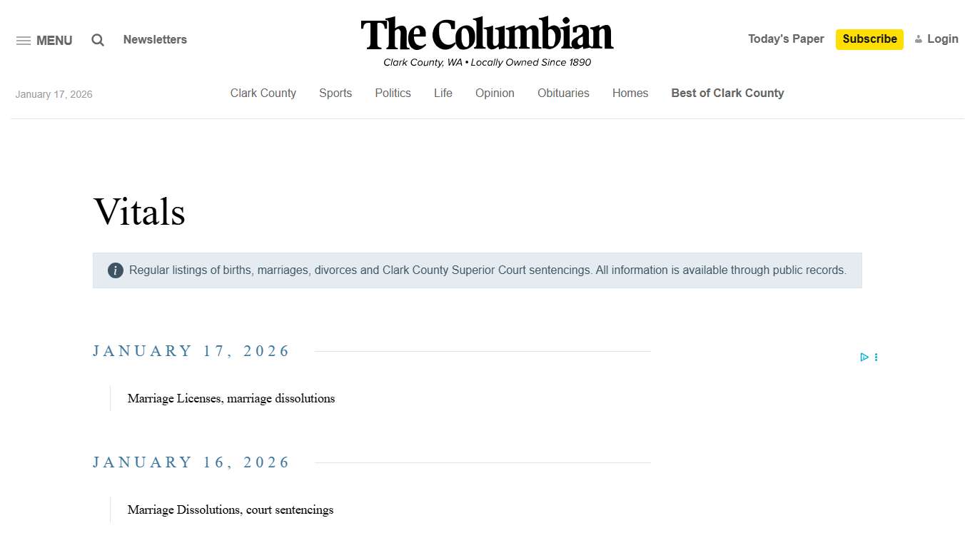 Vitals - The Columbian