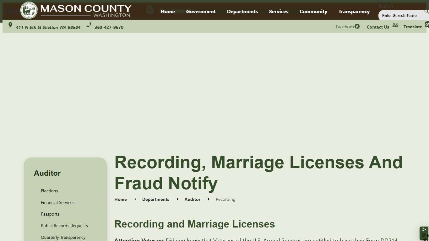 Recording, Marriage Licenses and Fraud Notify